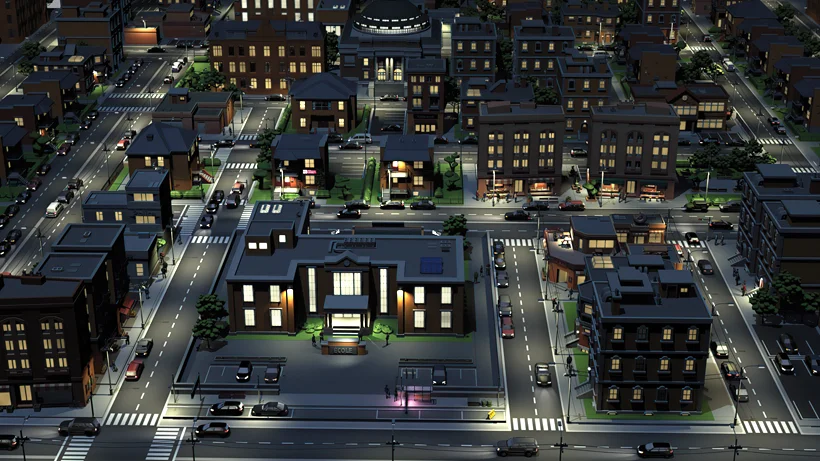 scene-de-nuit-publicite-3d-centre-abc Pub animation 3D réalisée pour le Centre ABC de Montréal