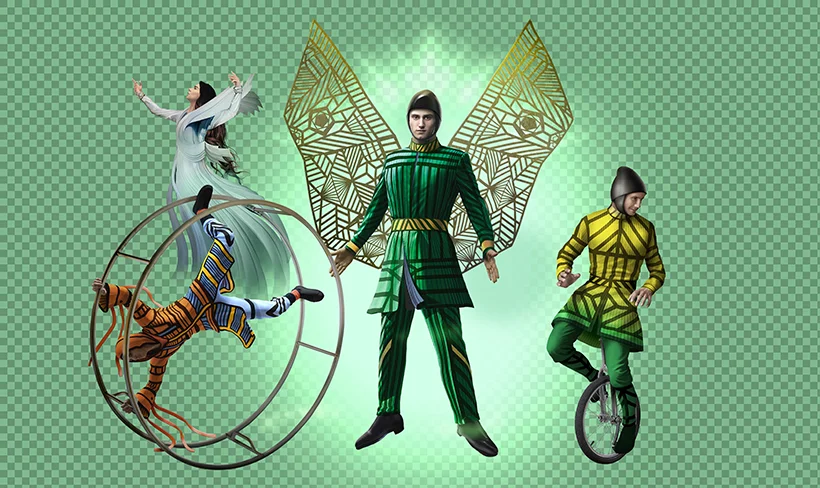 Éléments de l'affiche Création des personnages de l'affiche évènementielle du Cirque du Soleil