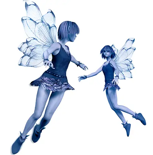 Illustration des féées dans la forêt Petites fées pour la création d'image fantastique