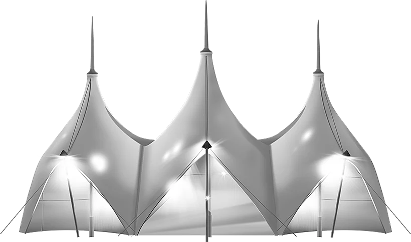 Tentes Chapiteau illustré en 3D pour l'affiche du Cirque du Soleil
